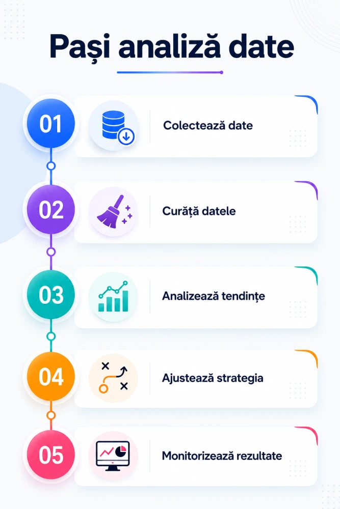 Infografic: etapele esențiale ale analizei datelor în business
