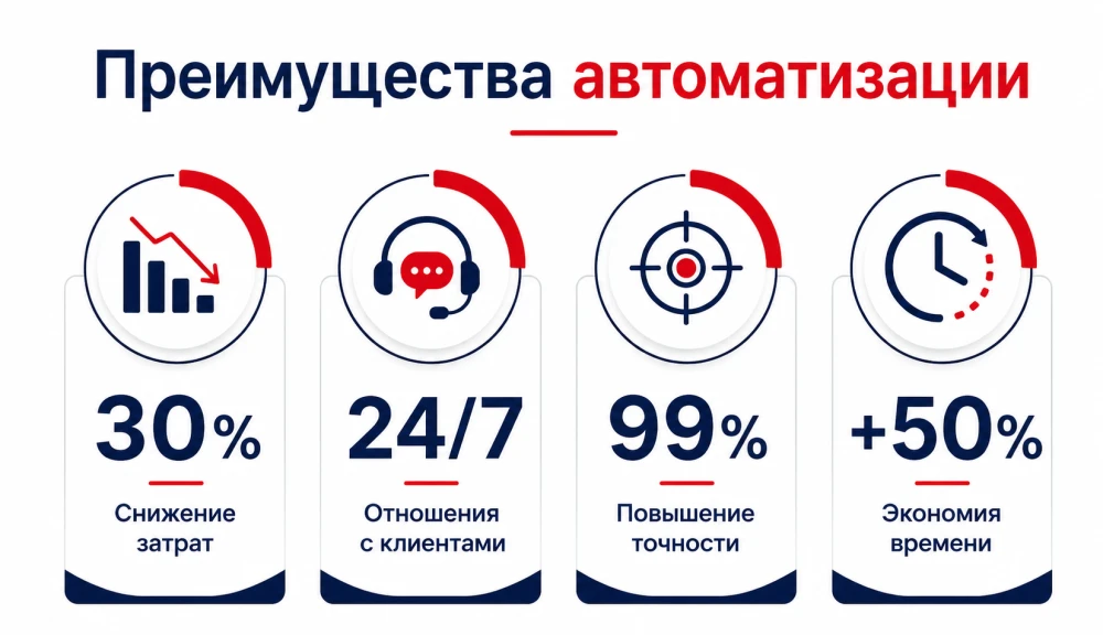 Инфографика: Главные преимущества автоматизации процессов в вашей компании