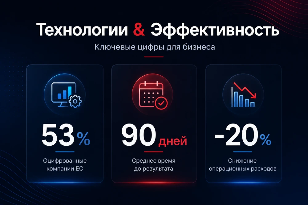 Инфографика: релевантные данные о влиянии и эффективности технологий